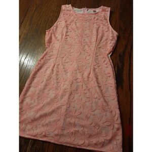 Girls Medium Hanosome & Honey Pink Floral Sleeveless Dress with Waist Cut Outs